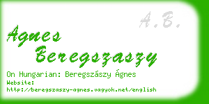 agnes beregszaszy business card