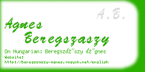agnes beregszaszy business card